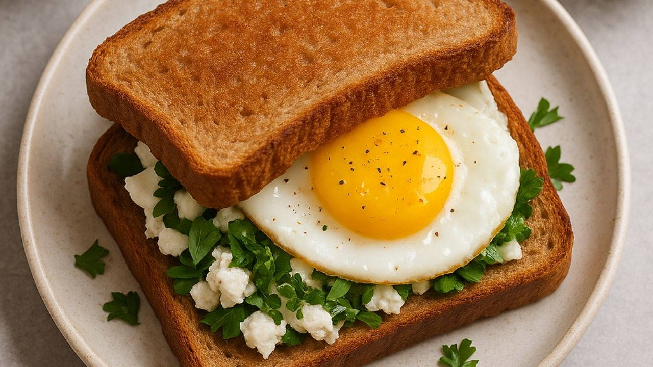 Sabah kahvaltısının proteinli lezzeti: Yumurtalı peynirli sandviç
