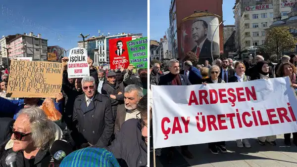 CHP öncülüğünde Rize'de 'çay' mitingi: Üreticiler 'çay kanunu' istedi