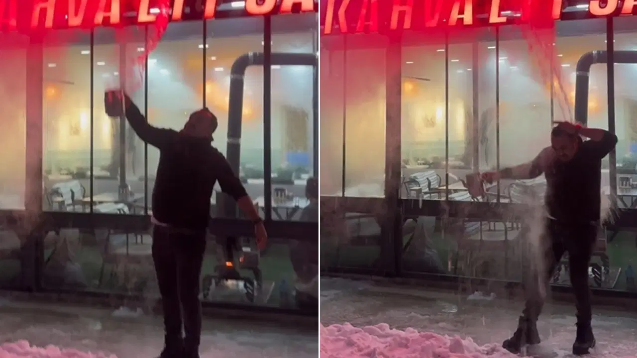 Soğuk havayı test etmek isterken kendini yaktı