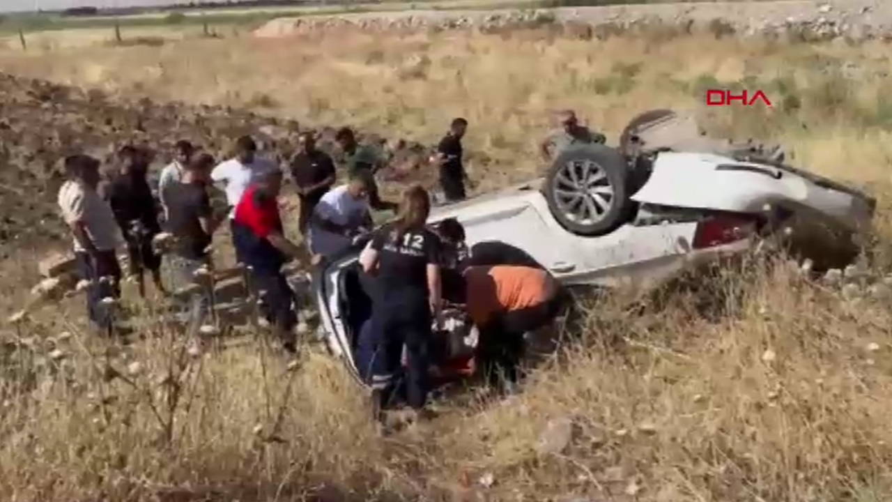 Mardin'de faciadan dönüldü... Otomobil takla attı: Sürücü ağır yaralandı!