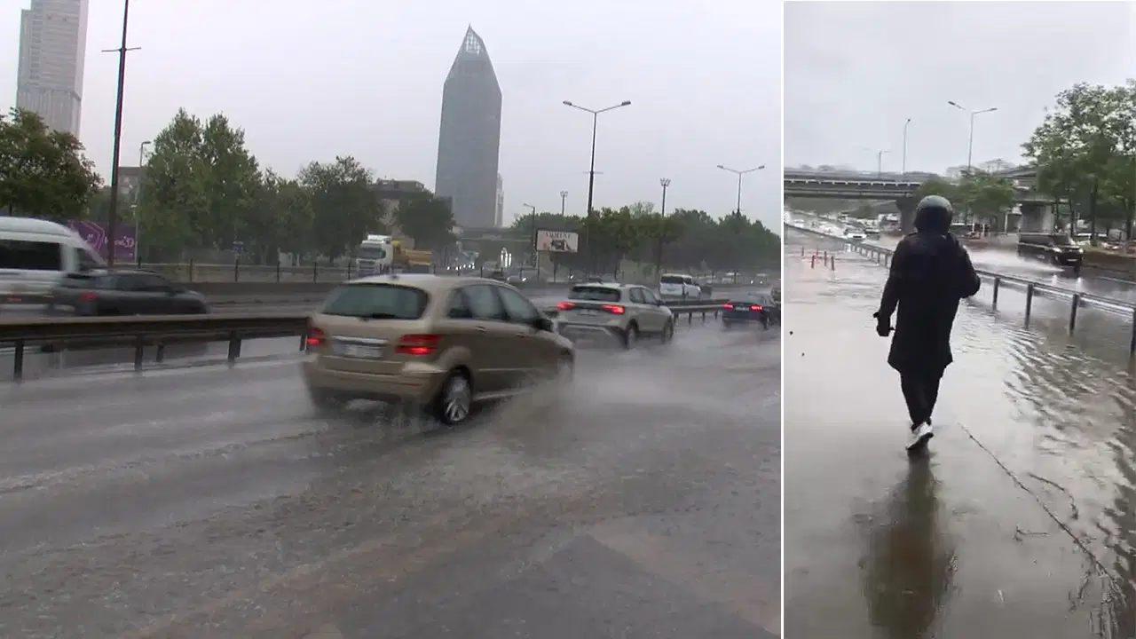 İstanbul'da sağanak yağış etkili oluyor: Kadıköy'de yollar göle döndü!