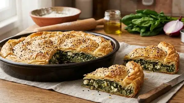Bir dilimi asla yetmeyen geleneksel lezzet: Selanik usulü ıspanaklı börek tarifi