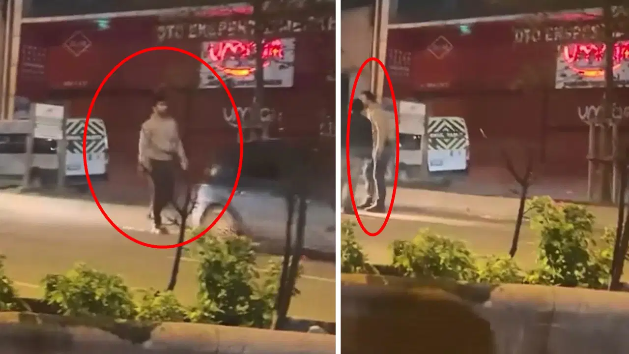 İstanbul Sultangazi'de korkutan anlar... Yolda ilerleyen araca yumruk attı: Kendisini uyaranları bıçakla tehdit etti!