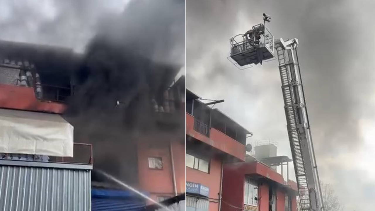 Başakşehir'de plastik imalathanesinde yangın!