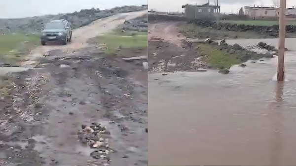 Diyarbakır’da sağanak esareti... Dere taştı, yol su altında kaldı