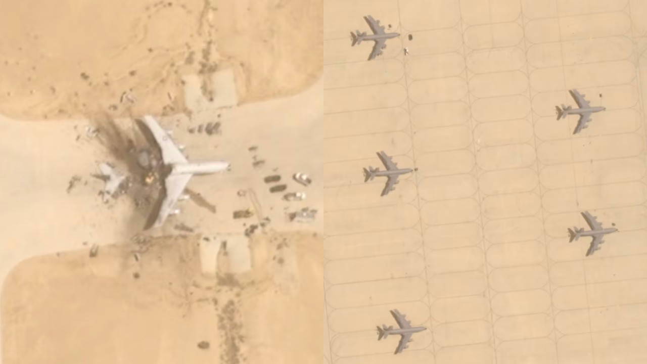 ABD uçağının enkazı uydu görüntülerine yansıdı