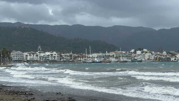 Marmaris'te fırtına: Ağaçlar devrildi, yelkenli tekne karaya oturdu!