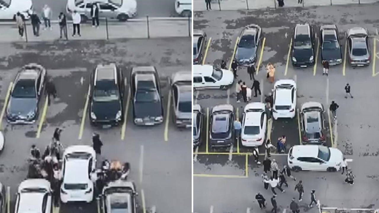 Adliye önünde tekmeli yumruklu kavga