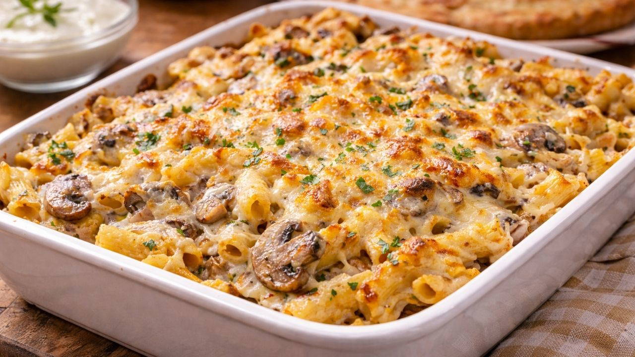 İftar sofralarına farklı bir lezzet: Mantarlı fırın makarna tarifi