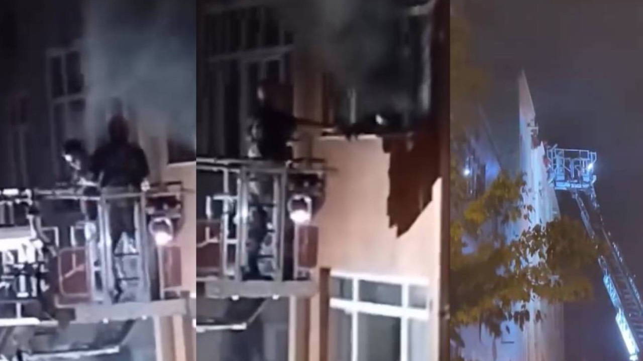 5 katlı binada çıkan yangında mahsur kaldılar