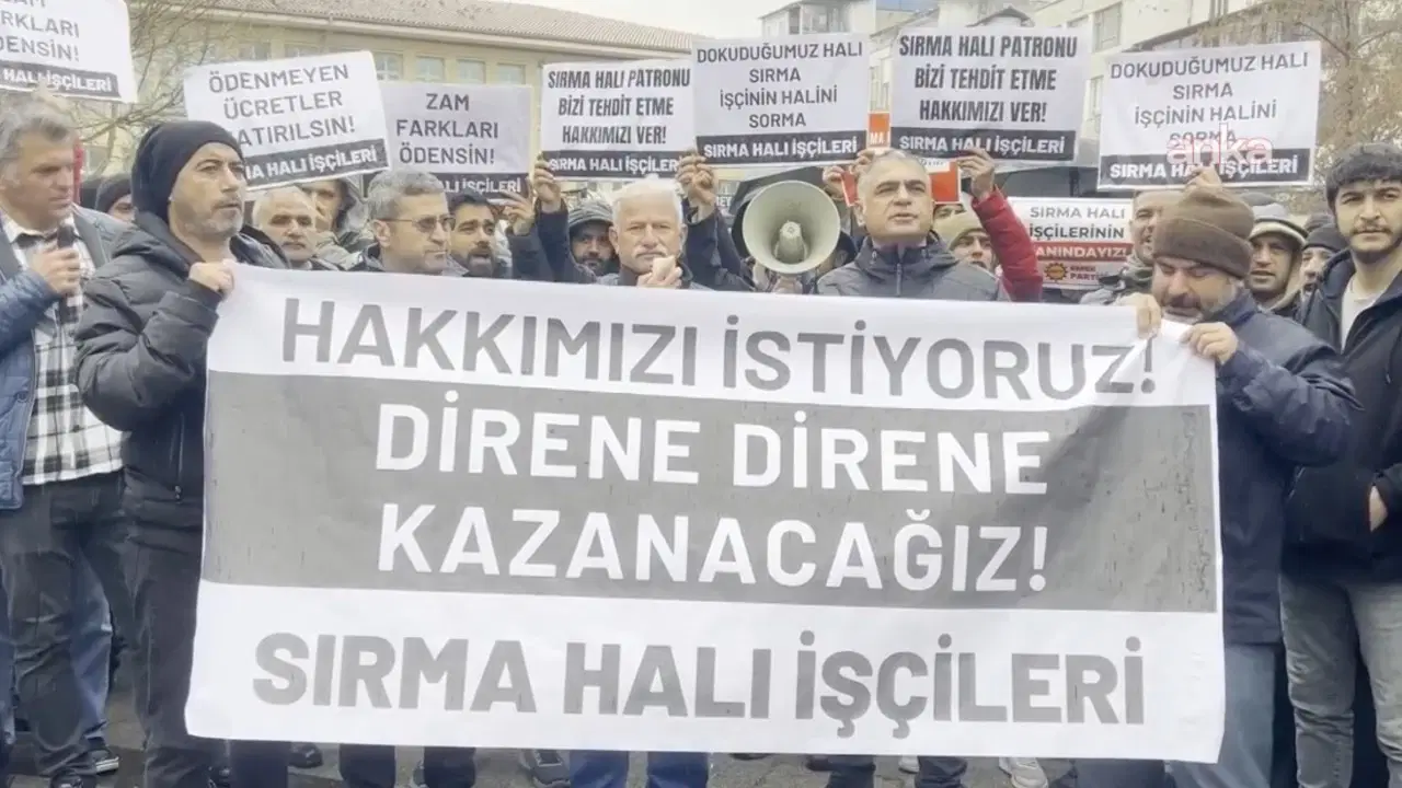 Gaziantep’te halı işçilerinden protesto: 'Zam farkları ve maaşlarımız ödenmeli'