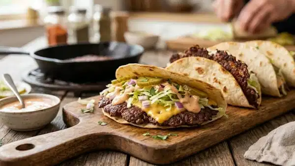 Sokak lezzetlerinde yeni dönem: İki devin buluşması Smash Burger Taco tarifi...