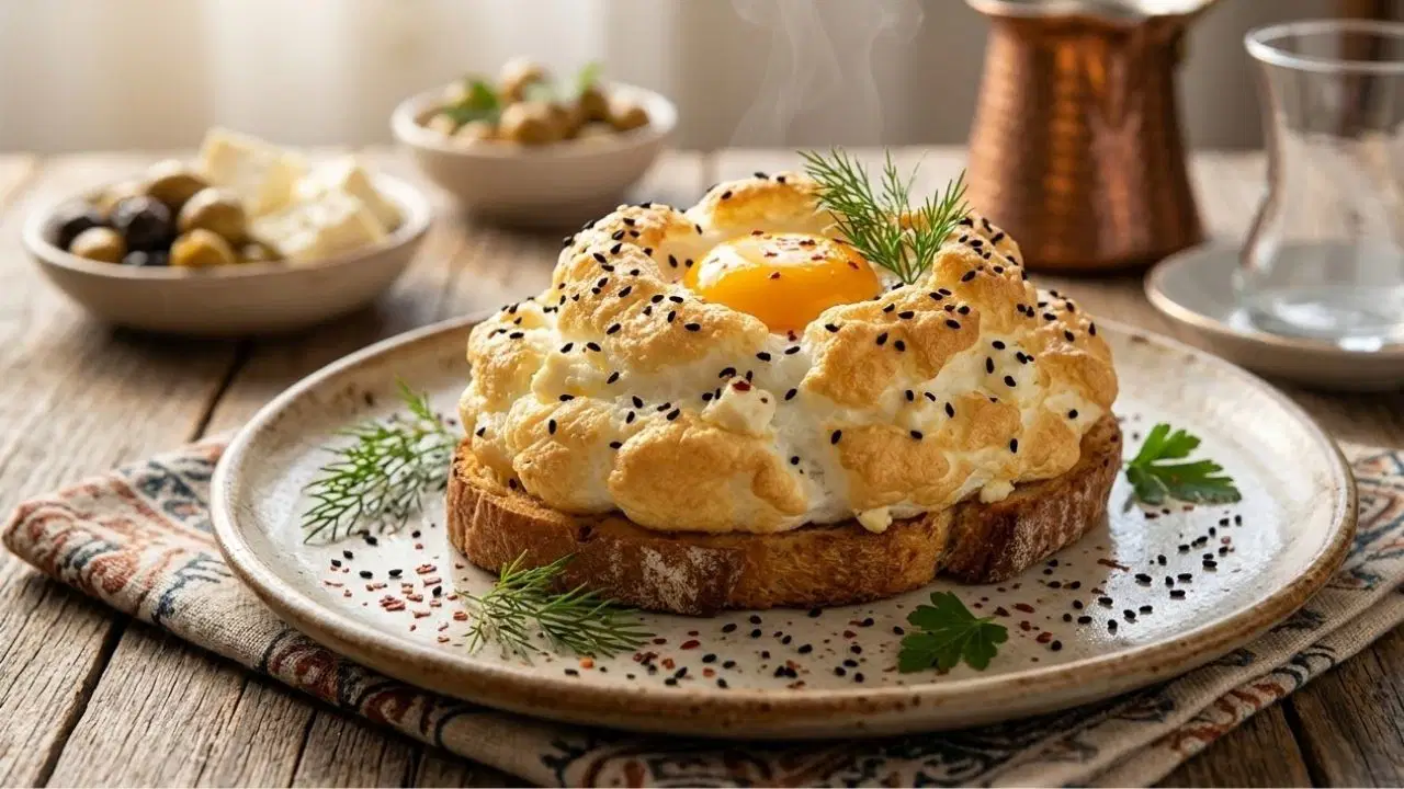 Sıfır yağ, bol protein: Tavada çörek otlu ve lor peynirli bulut yumurta tarifi