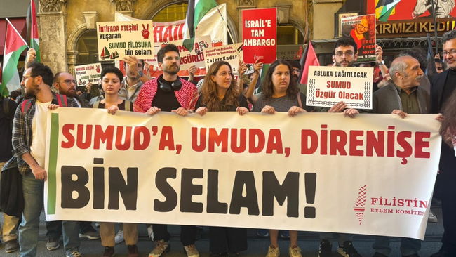Tünel'de Sumud saldırısını protesto eylemi