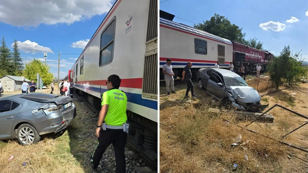 Bingöl'de tren otomobile çarptı: Hemzemin geçitteki kazada 1 kişi yaralandı