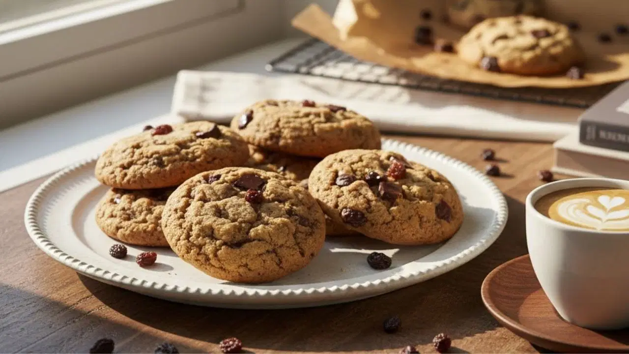 Tatlı krizlerine 15 dakikalık çözüm: Damla çikolatalı üzümlü kurabiye tarifi