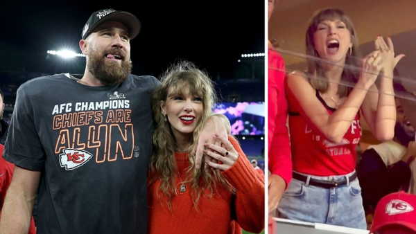 Dünyaca ünlü şarkıcı Taylor Swift eşi Travis Kelce'yi yalnız bırakmadı: Yüzüğünü gösterip tezahürat yaptı