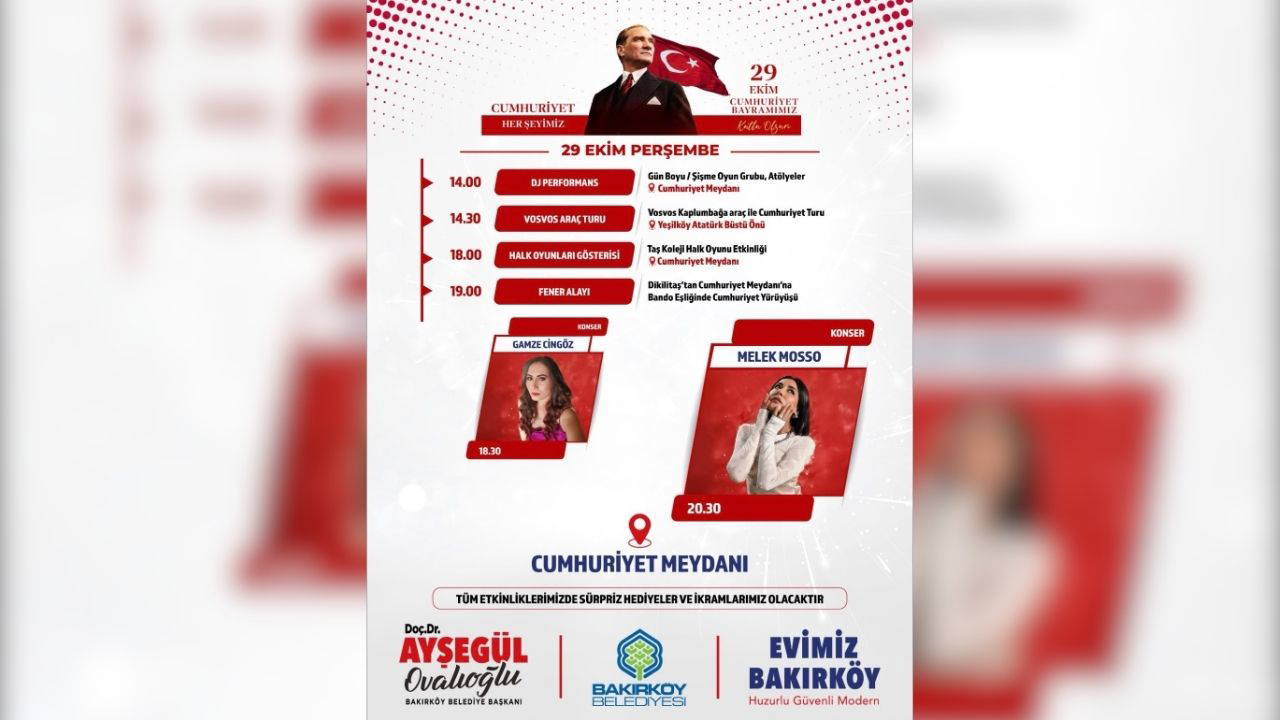 29 Ekim Cumhuriyet Bayramı konser takvimi! 29 Ekim Cumhuriyet Bayramı'nda İstanbul'da hangi ilçede, kimin konseri var?