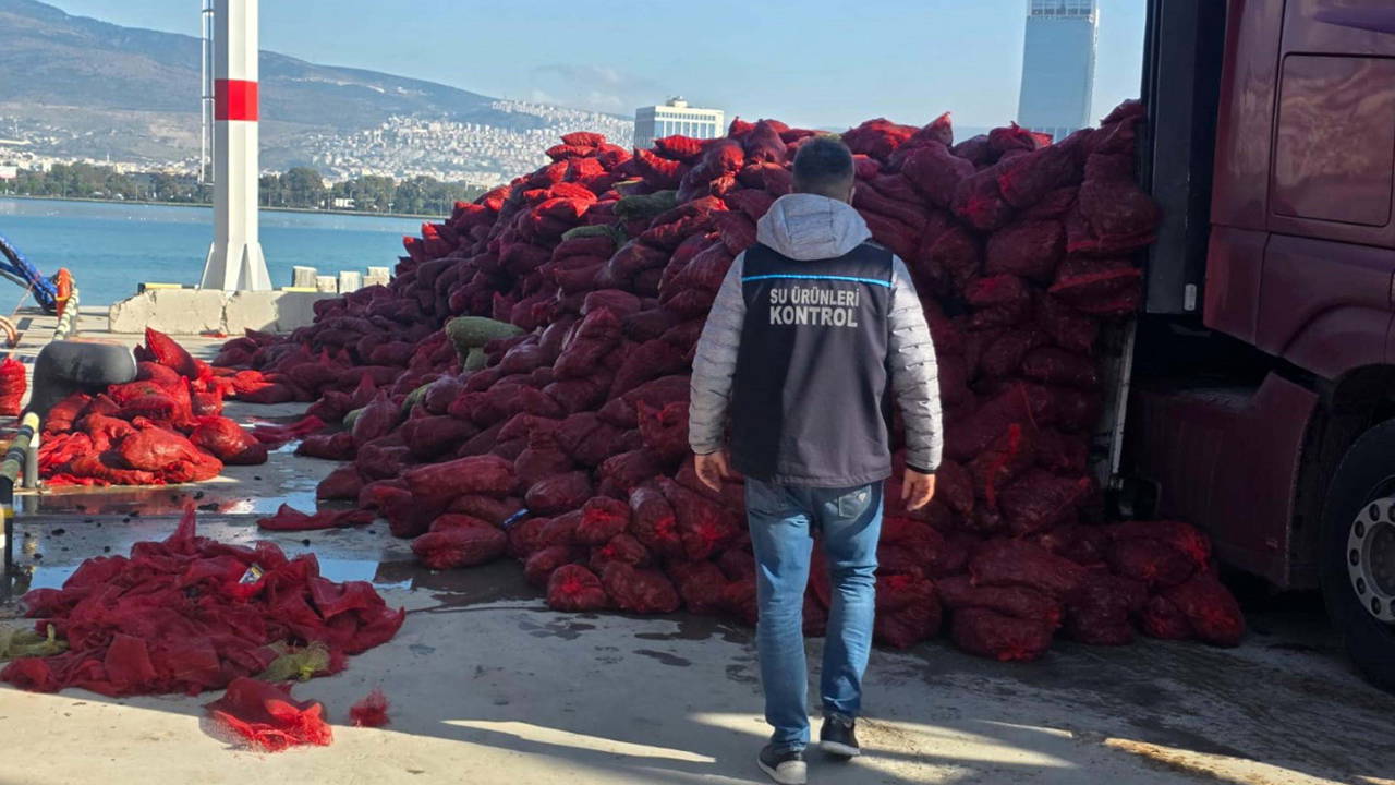 İzmir’de kaçak avlanan 27 ton kara midye ele geçirildi