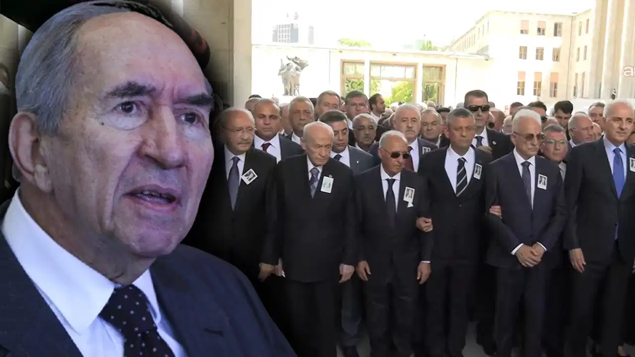 Altan Öymen için TBMM'de cenaze töreni: Devlet Bahçeli ile Hikmet Çetin el ele yürüdü