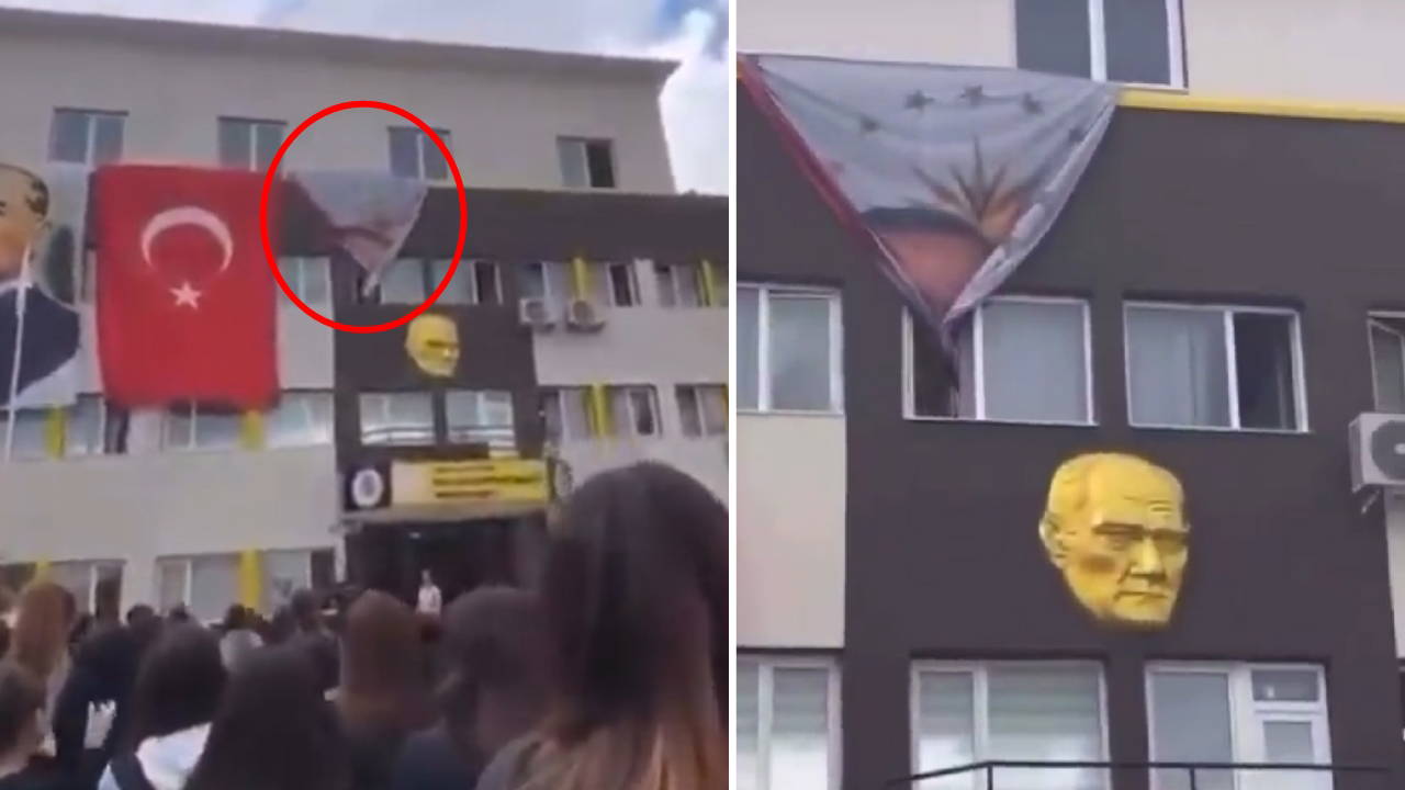 Antalya Bileydi Anadolu Lisesi öğrencilerinden 'Erdoğan posteri' tepkisi: Alkışlarla protesto ettiler!