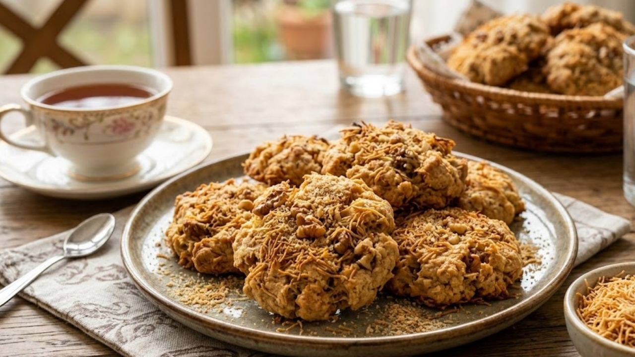 Çıtır dokusu ve enfes aromasıyla: Kadayıflı kurabiye tarifi