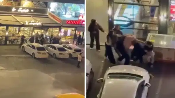 Beylikdüzü’nde 4 kadının saç saça kavgası kamerada