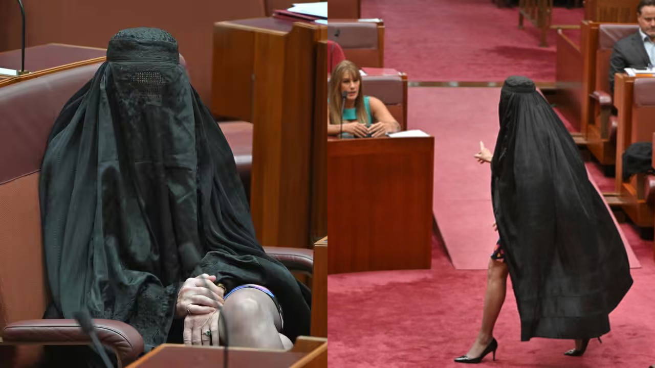 Avustralyalı senatörden burkalı protesto: Parlamentoda gerginlik çıktı