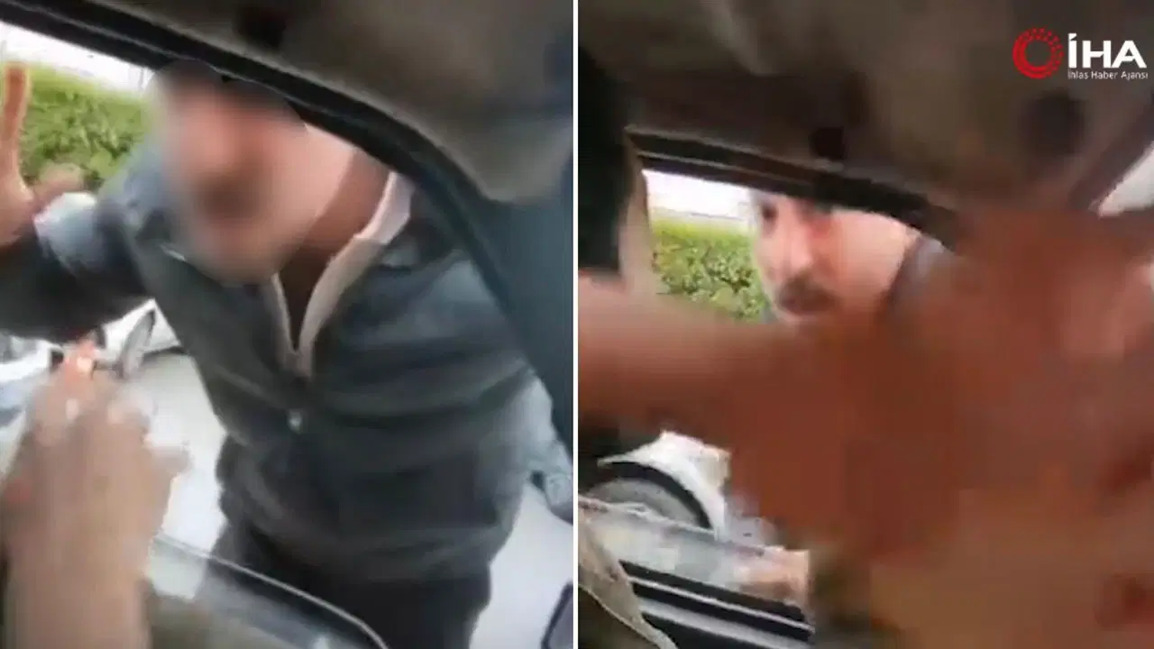 İzmir'de trafik kavgası... Telefonu elinden almaya çalıştı: Sürücüye saldırı anları kamerada
