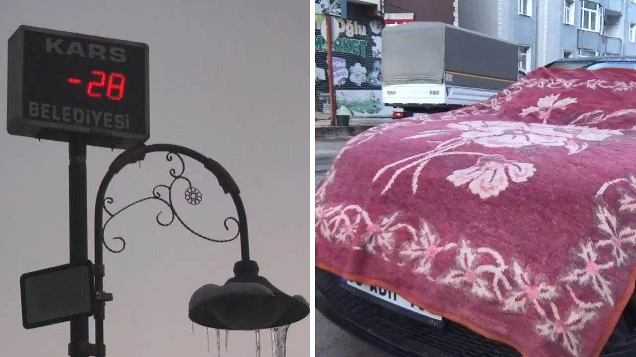 Kars resmen buz tuttu: Termometreler eksi 28’i gösterdi!