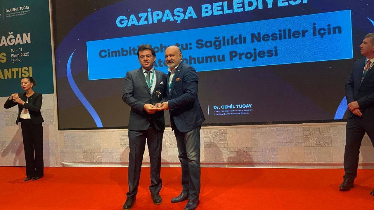 Gazipaşa Belediyesi’ne Sağlıklı Kentler Birliği’nden birincilik ödülü