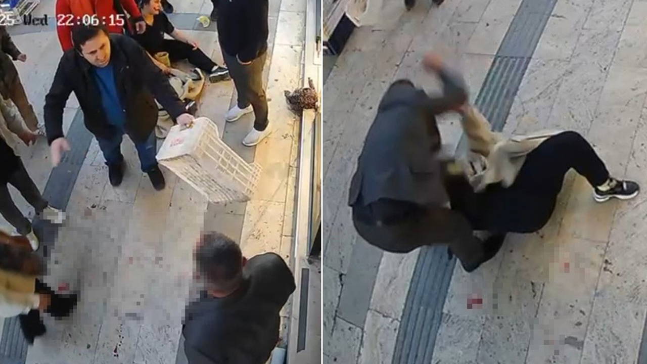 Esnaf kadını meyve kasalarıyla kurtardı