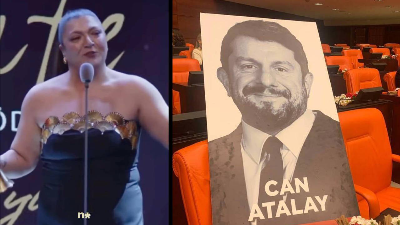 Afife Tiyatro Ödülleri'ndeki ödülünü tutuklu Can Atalay’a ithaf etti