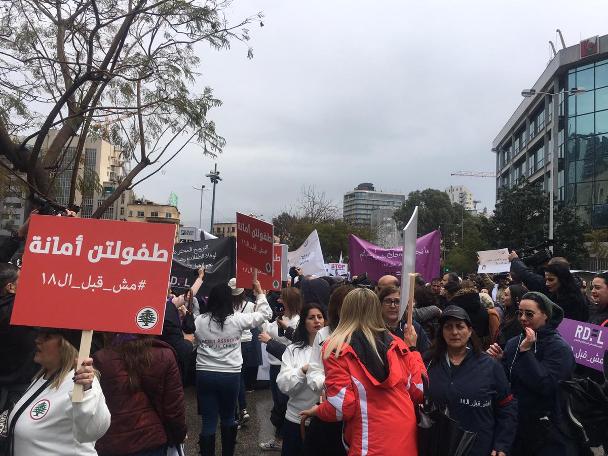 Lübnan’da, çocuk yaşta evliliğe karşı yürüyüş (03.03.2019)