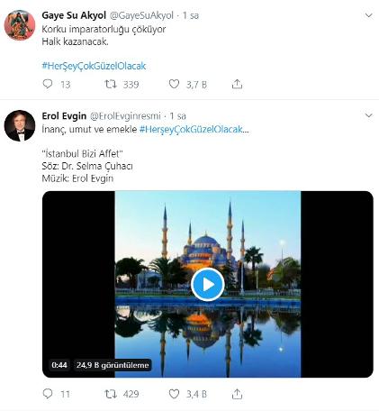 Sanatçılar 'herşeyçokgüzelolacak' dedi