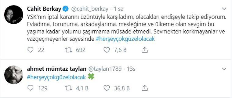 Sanatçılar 'herşeyçokgüzelolacak' dedi