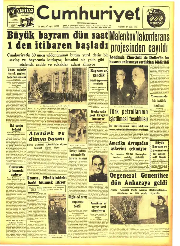 10. yıldan 97. yılına|Cumhuriyet manşetlerinde Cumhuriyet Bayramı coşkusu