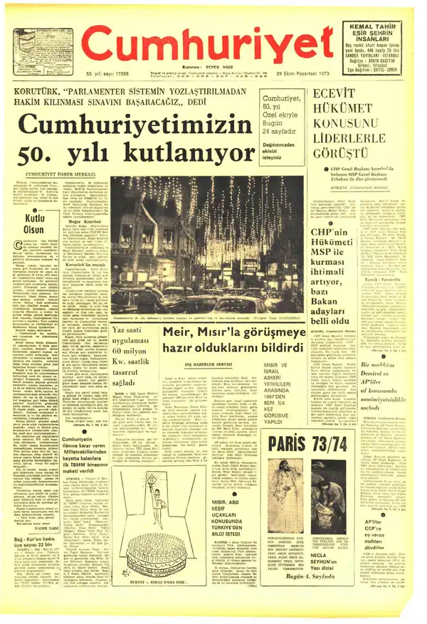 10. yıldan 97. yılına|Cumhuriyet manşetlerinde Cumhuriyet Bayramı coşkusu