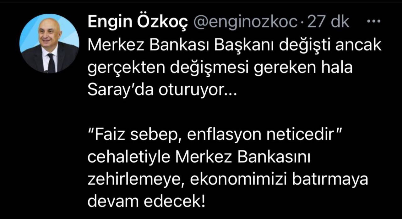 Merkez Bankası Başkanı Murat Uysal'ın görevden alınmasına tepkiler
