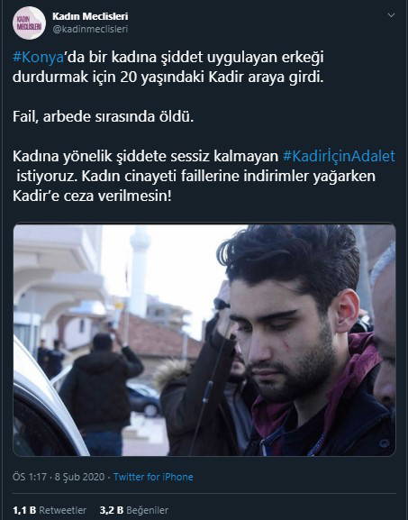Kadir Şeker için adalet çağrısı