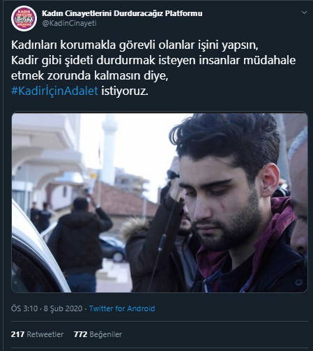 Kadir Şeker için adalet çağrısı