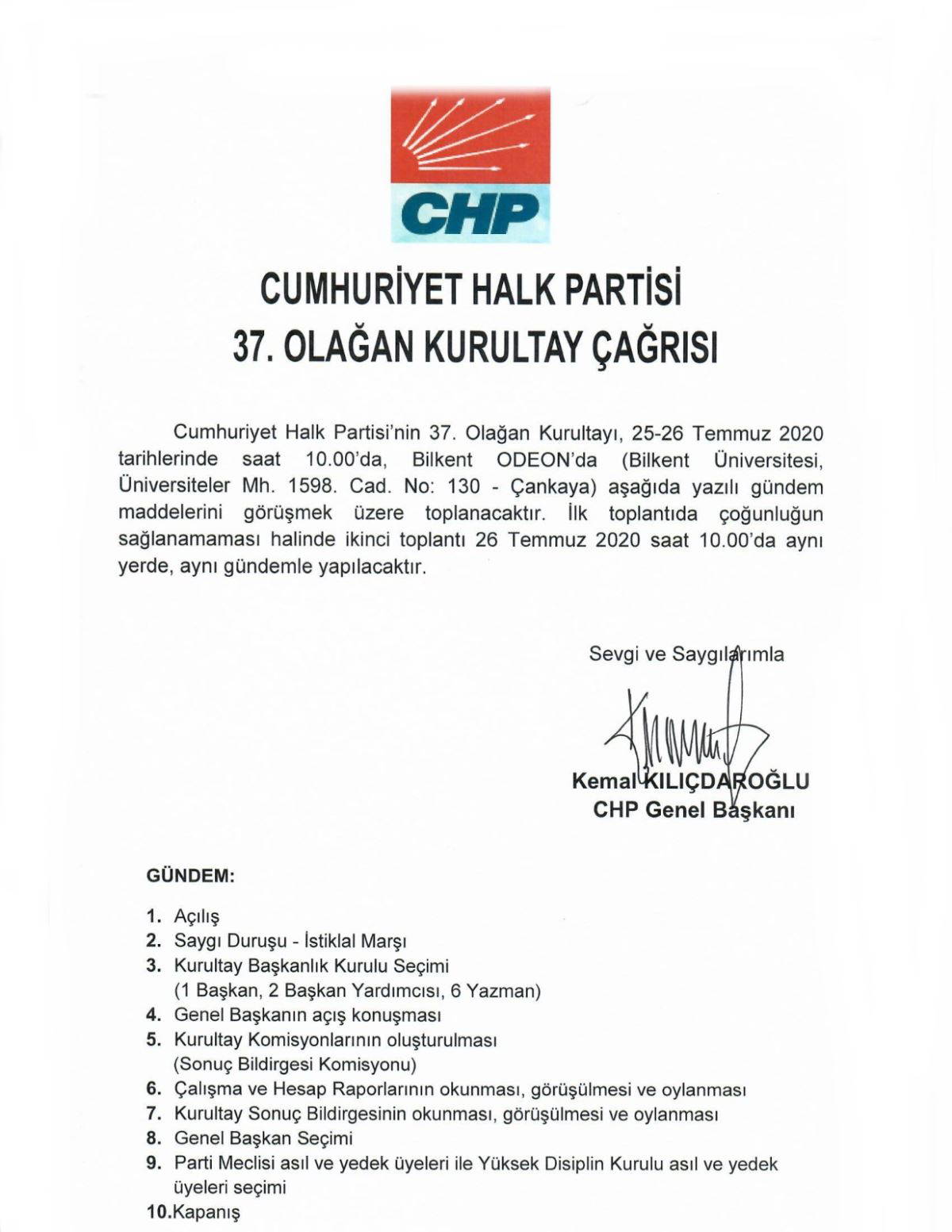 CHP'de delege listesi açıklandı