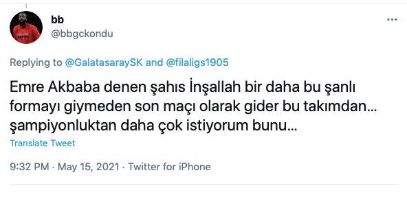 Galatasaray taraftarından Emre Akbaba'ya sert tepki