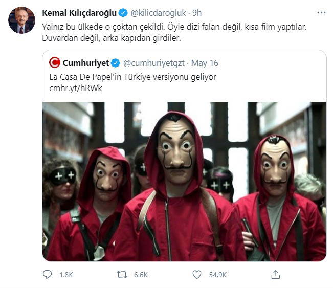 CHP lideri Kılıçdaroğlu ve siyasilerden La Casa De Papel Türkiye yorumu