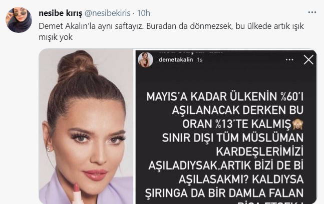 Demet Akalın’dan Fahrettin Koca’ya aşı tepkisi: 