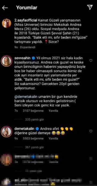 Şevval Şahin'den Demet Akalın'a: Umarım kendini geliştirirsin