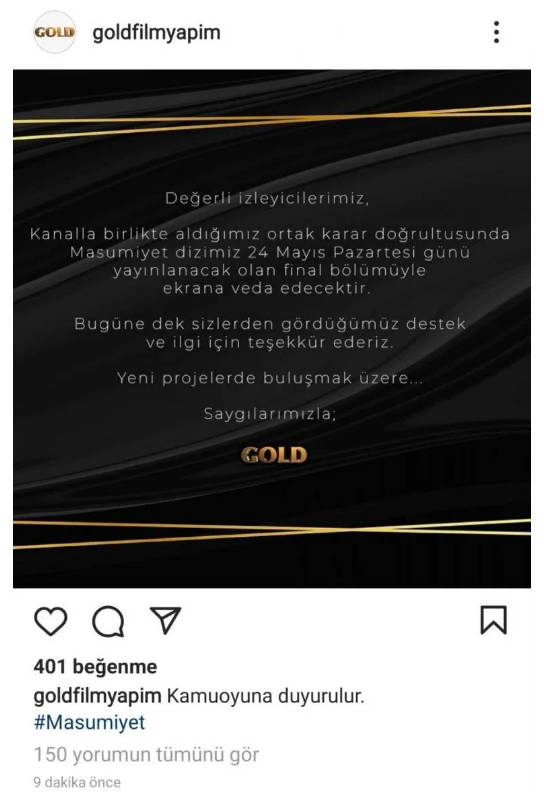 FOX'un iddialı dizisi Masumiyet final yapıyor