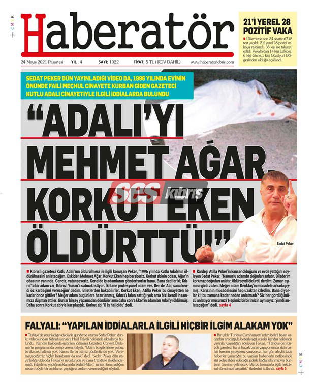 Sedat Peker'in sözleri KKTC'de de manşetlerde