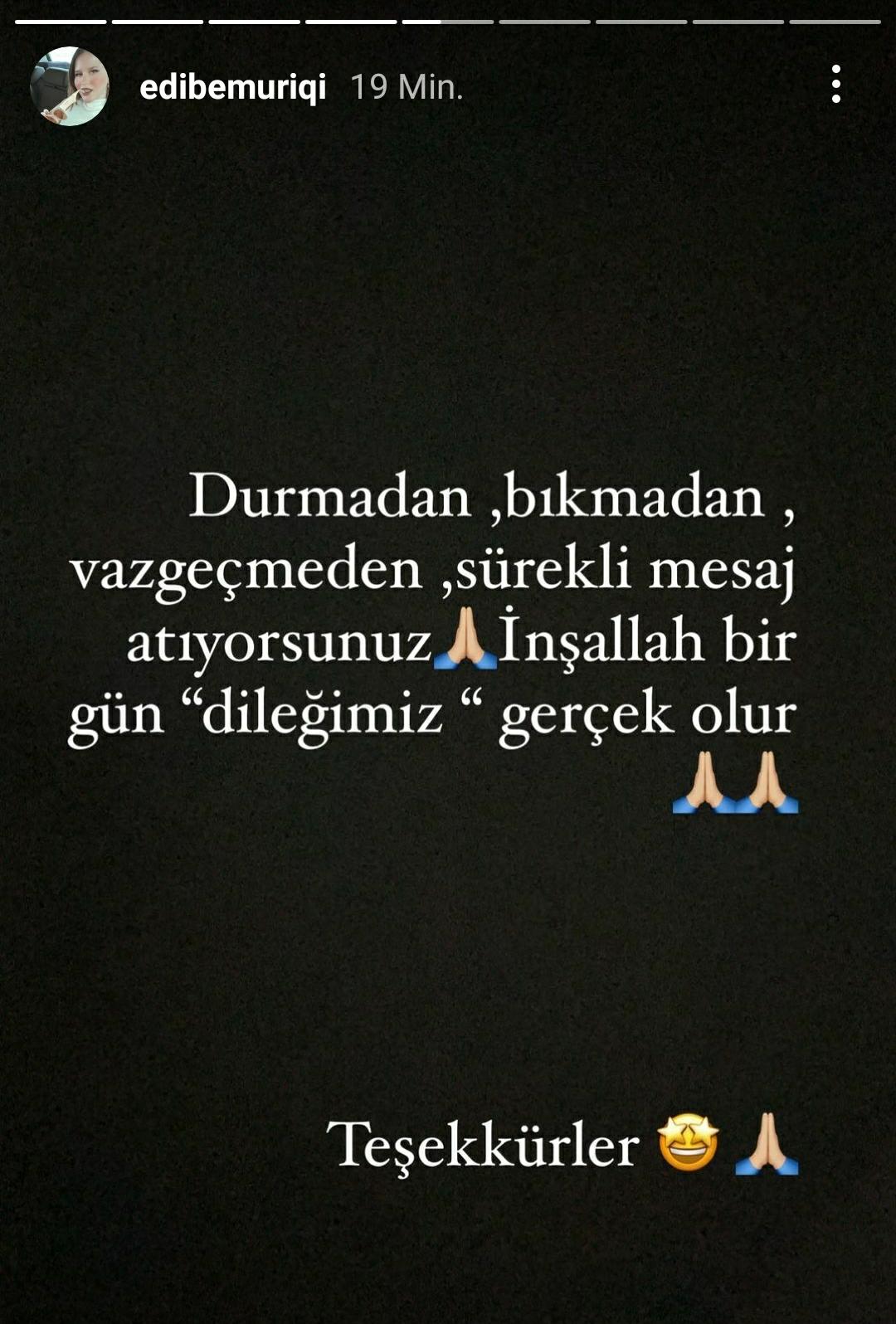 Vedat Muriqi'nin eşi Edibe Muriqi'den Fenerbahçelileri heycanlandıran paylaşım