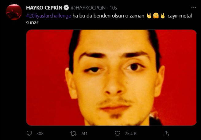 Ünlülerden '20'li yaşlar challenge' paylaşımları